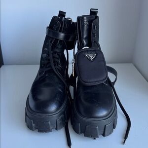 Prada Black Combat Boots